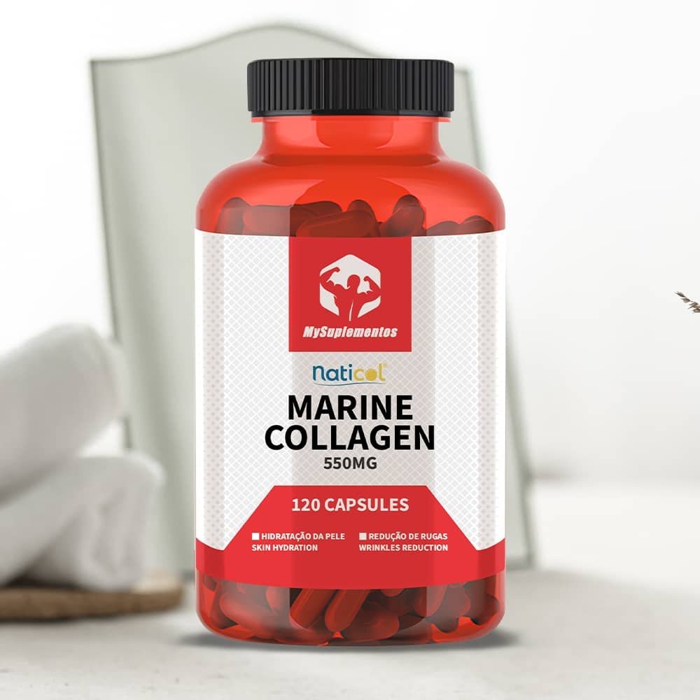 Marine Collagen 550mg - Colagénio de peixe combinado com ácido hialurónico e vit