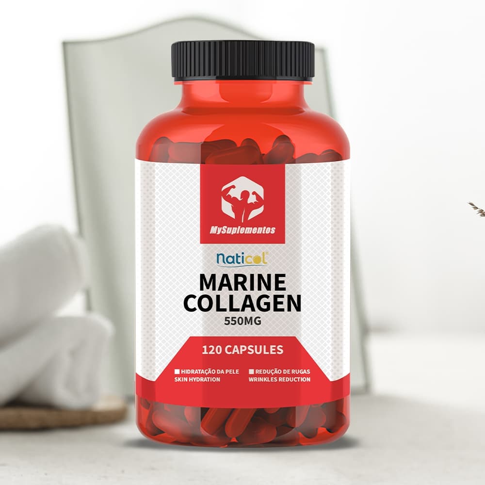 Marine Collagen 550mg - Colagénio de peixe combinado com ácido hialurónico e vit